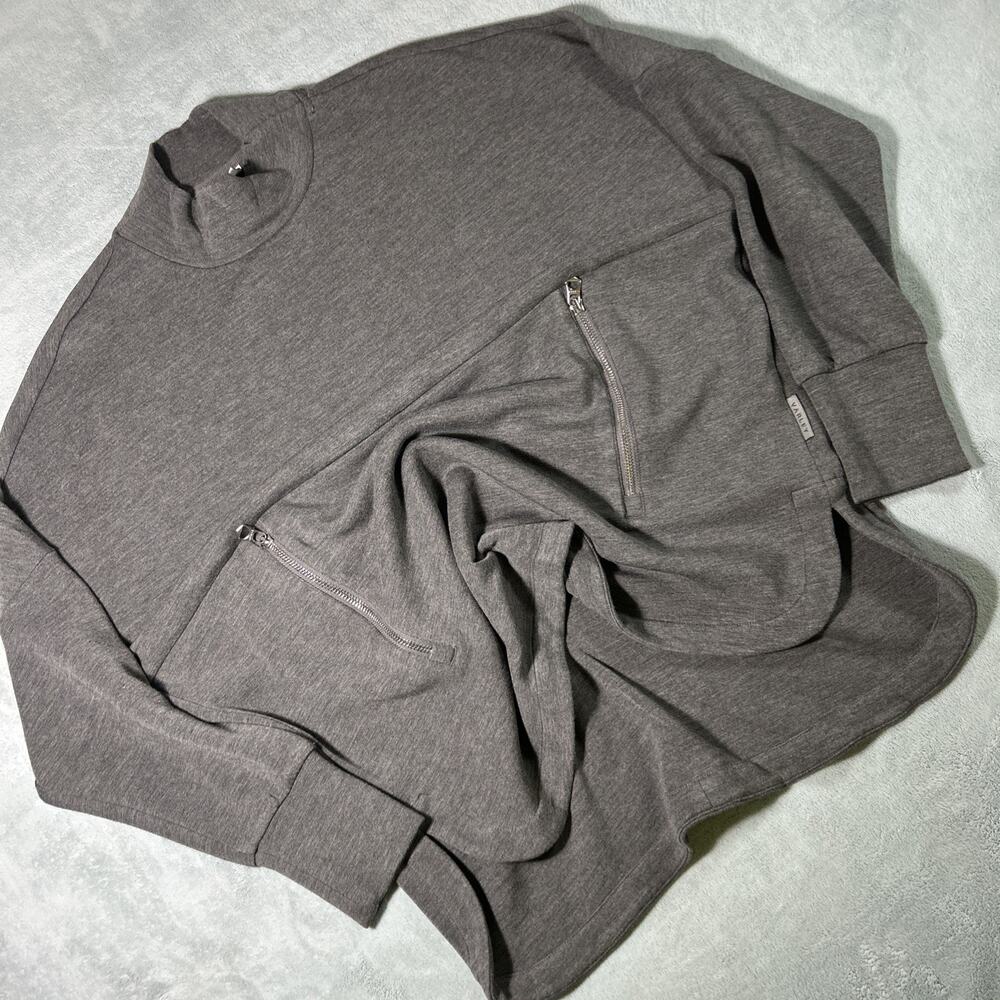 Varley Bay Sweat Sweatshirt Sweater Womens Large Grey Band Collar Doubleface